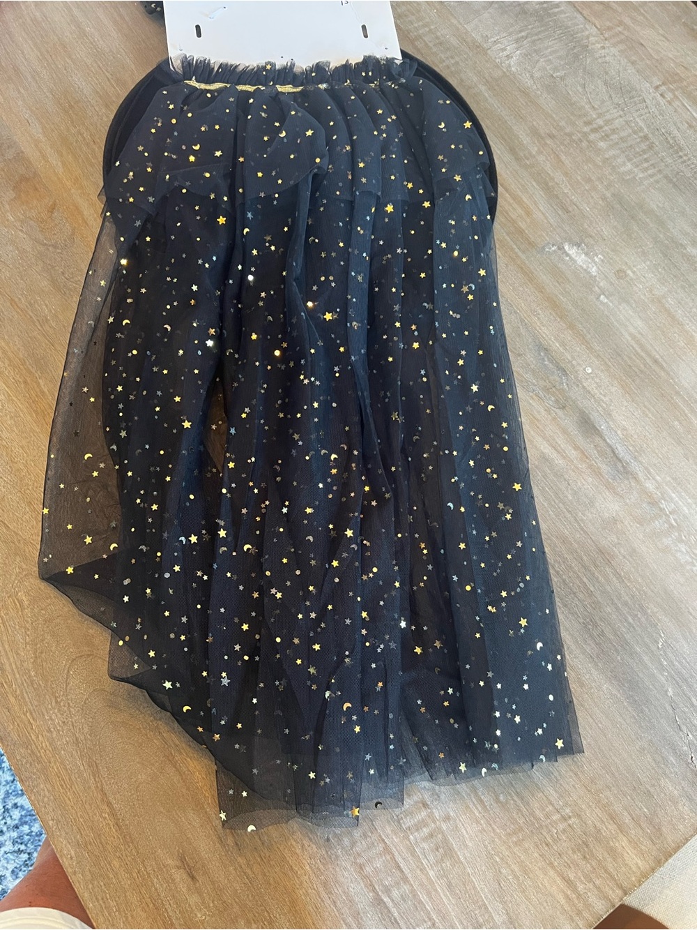 Sweet Wink Black & Gold Star Witch Cape with with star wand and Matching Hat - Picture 2 of 4